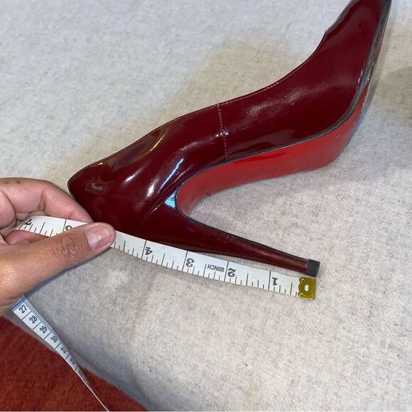 Authentic Christian Louboutin Burgundy Patent Leather Fifi 115 Pump Size 40 - Picture 6 of 10
